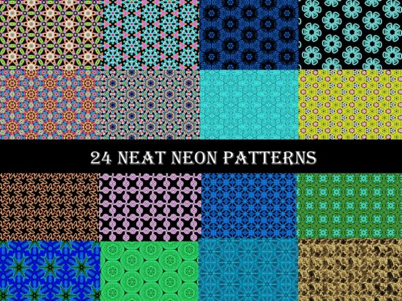 24 Neat Neon Patterns: A Creative Digital Resource for Designers and Artists