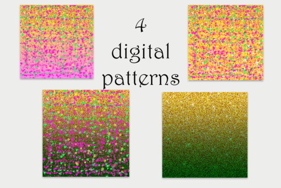 4 Digital Patterns, Neon Colors