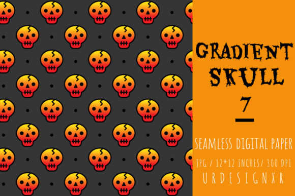 Gradient Skull Seamless Patterns