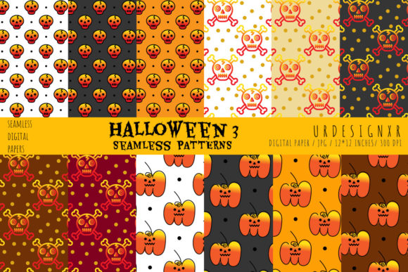 Halloween 3 Gradient Seamless Patterns