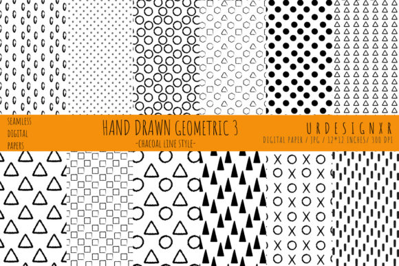Hand Drawn Geometric 3 Seamless Patterns: A Versatile Digital Tool for Creative Professionals