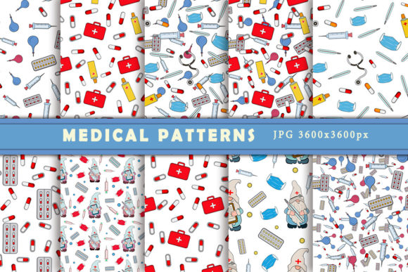 Medical Patterns. Digital Paper