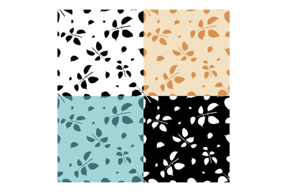 Patterns with Silhouettes of Apple Leave