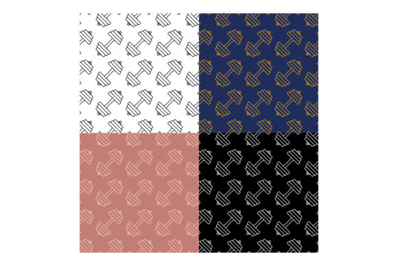 Patterns with Sports Dumbbell Icon