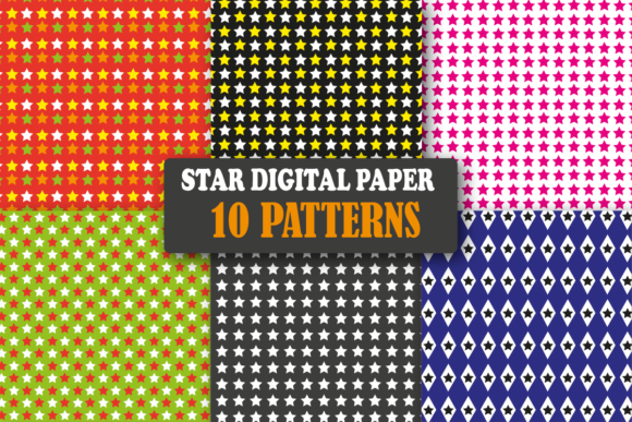 Star Digital Paper Patterns Design for Creative Projects