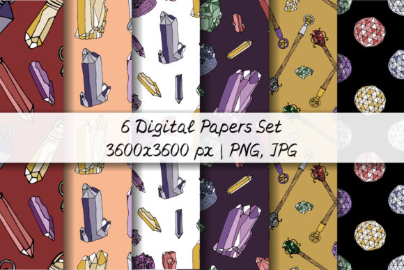 Vintage Boho Mystic Crystals Patterns for Creative Projects